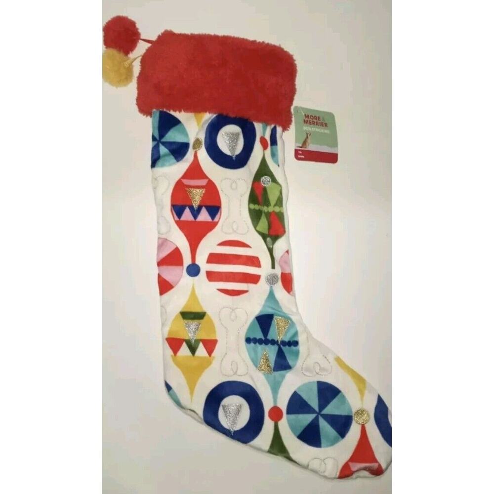 More & Merrier Petco Dog Christmas Stocking Retro Ornaments Embroidery Bones New